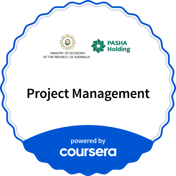Project Management completion badge issued by COURSERA