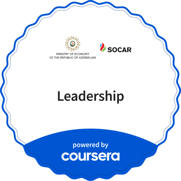 Leadership completion badge issued by COURSERA