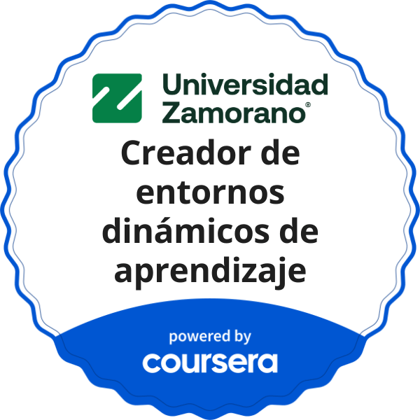 Creador de entornos dinámicos de aprendizaje completion badge issued by COURSERA