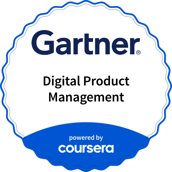 Digital Product Management completion badge issued by COURSERA