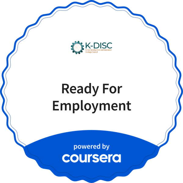 Ready For Employment completion badge issued by COURSERA