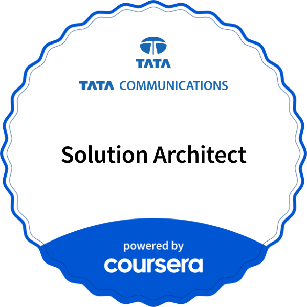 Solution Architect completion badge issued by COURSERA