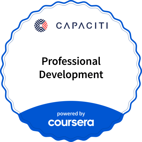 Professional Development completion badge issued by COURSERA