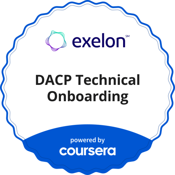 DACP Technical Onboarding completion badge issued by COURSERA