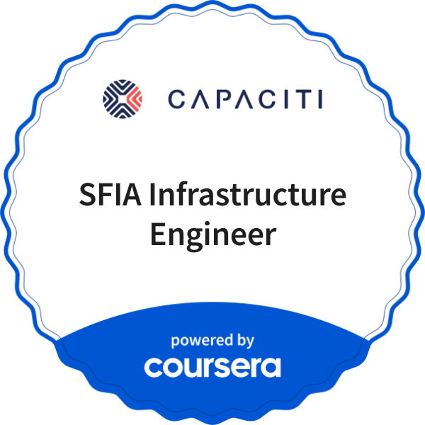 SFIA Infrastructure Engineer completion badge issued by COURSERA