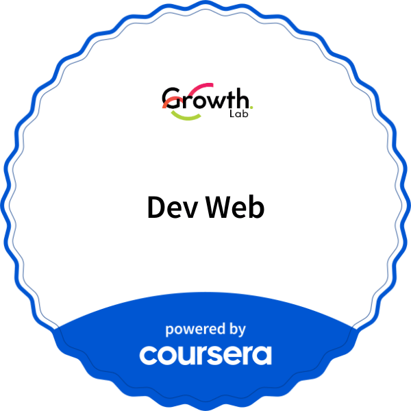 Dev Web completion badge issued by COURSERA