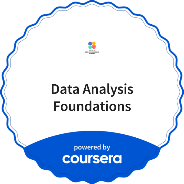 Data Analysis Foundations completion badge issued by COURSERA