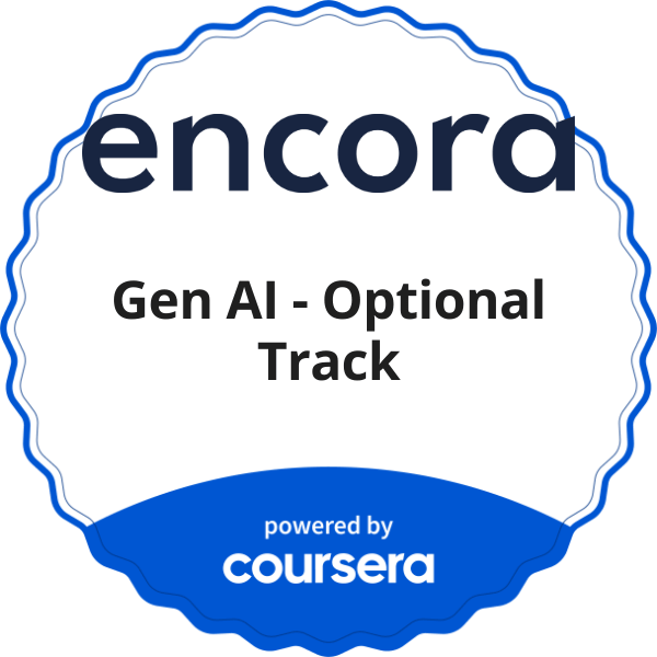 Gen AI - Optional Track completion badge issued by COURSERA