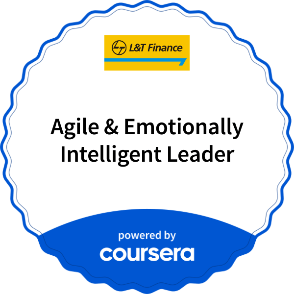 Agile & Emotionally Intelligent Leader completion badge issued by COURSERA