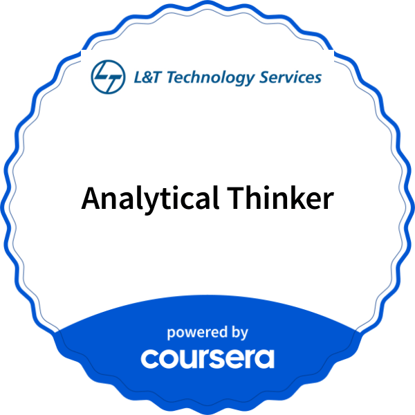 Analytical Thinker completion badge issued by COURSERA