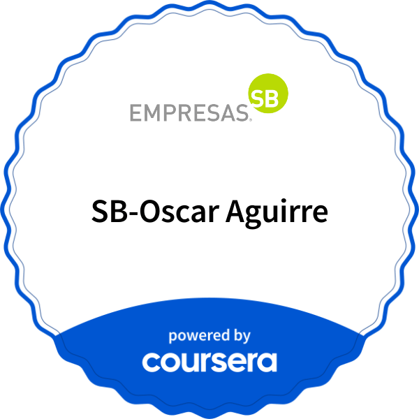 SB-Oscar Aguirre completion badge issued by COURSERA