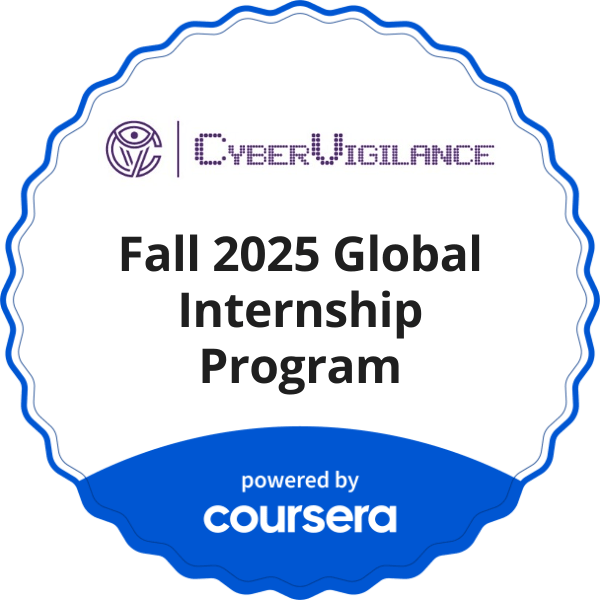 Fall 2025 Global Internship Program completion badge issued by COURSERA