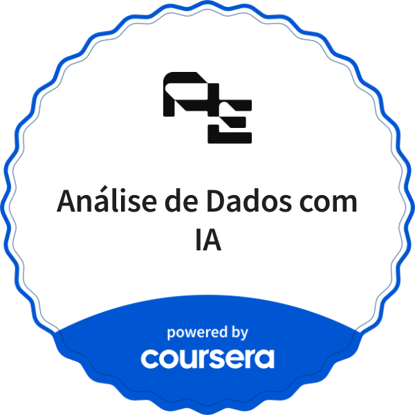 Análise de Dados com IA completion badge issued by COURSERA