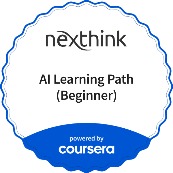AI Learning Path (Beginner) completion badge issued by COURSERA
