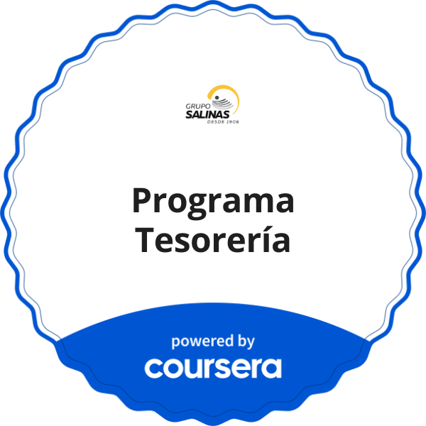 Programa TesorerĂa completion badge issued by COURSERA