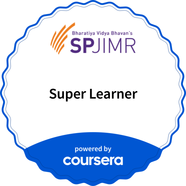 Super Learner completion badge issued by COURSERA