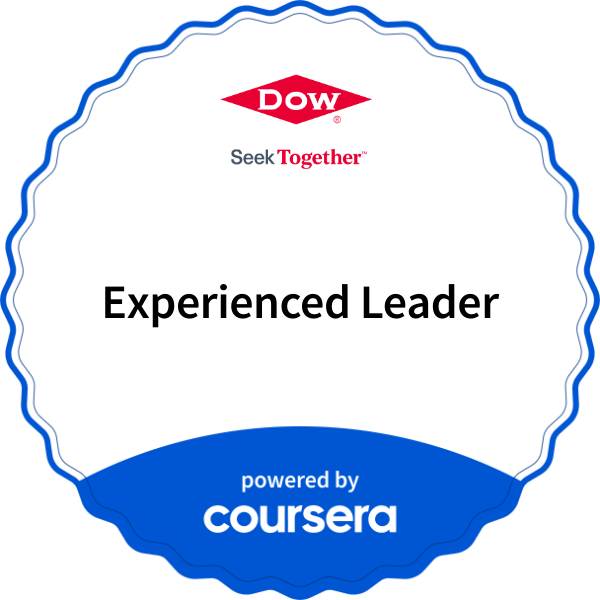Experienced Leader completion badge issued by COURSERA