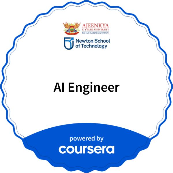 AI Engineer completion badge issued by COURSERA