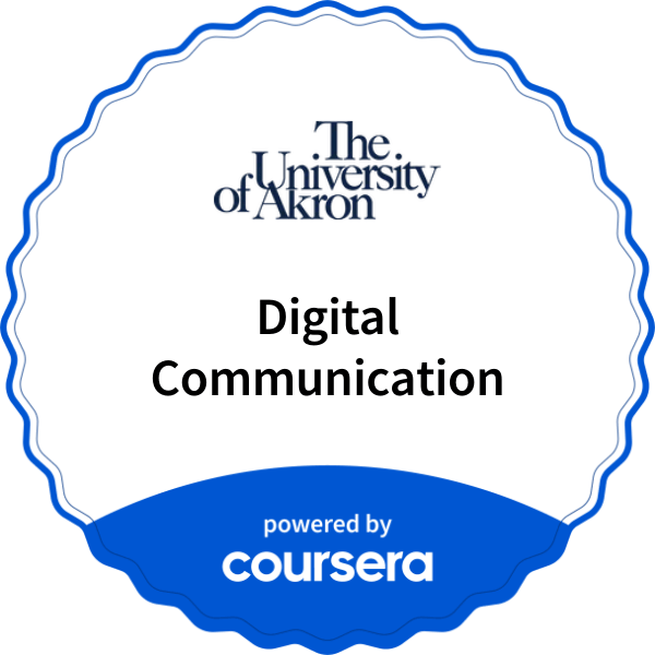 Digital Communication completion badge issued by COURSERA