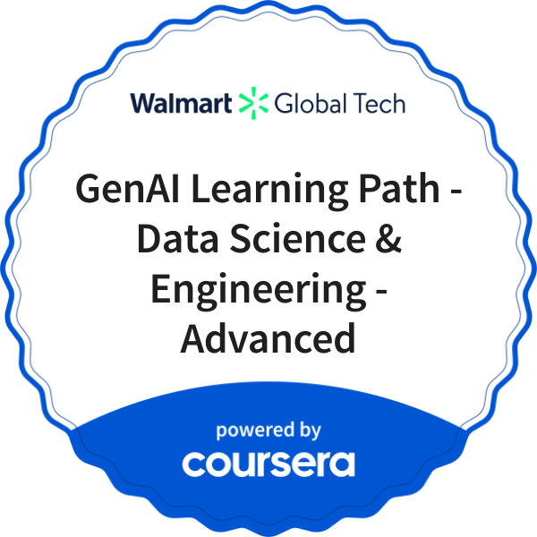 GenAI Learning Path - Data Science & Engineering - Advanced completion badge issued by COURSERA