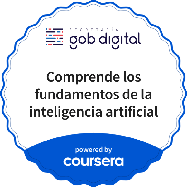 Comprende los fundamentos de la inteligencia artificial  completion badge issued by COURSERA