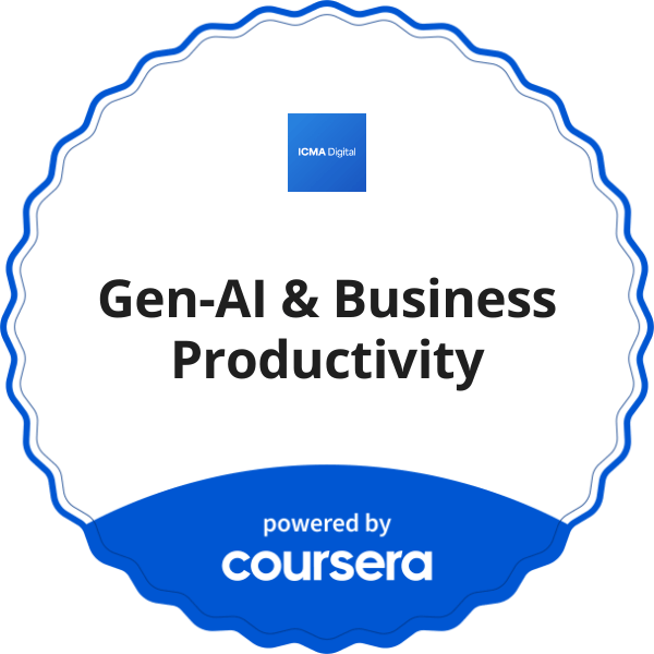 Gen-AI & Business Productivity completion badge issued by COURSERA