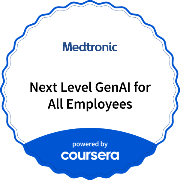 Next Level GenAI for All Employees completion badge issued by COURSERA