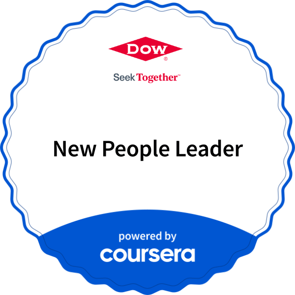 New People Leader completion badge issued by COURSERA