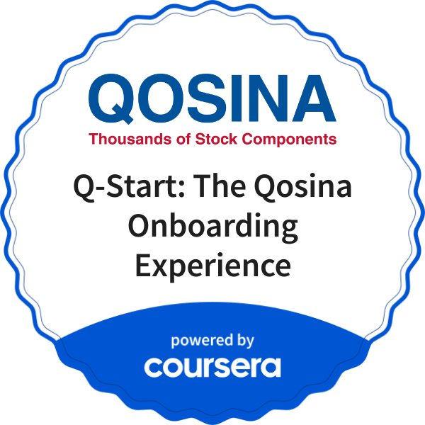 Q-Start: The Qosina Onboarding Experience completion badge issued by COURSERA