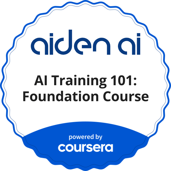 AI Training 101: Foundation Course completion badge issued by COURSERA