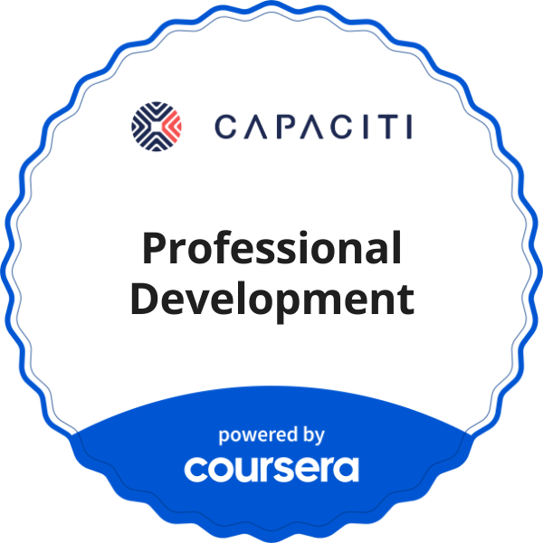 Professional Development completion badge issued by COURSERA