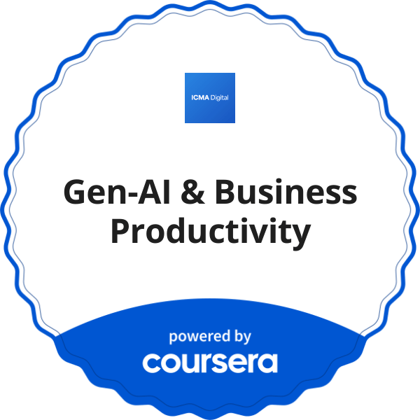 Gen-AI & Business Productivity completion badge issued by COURSERA