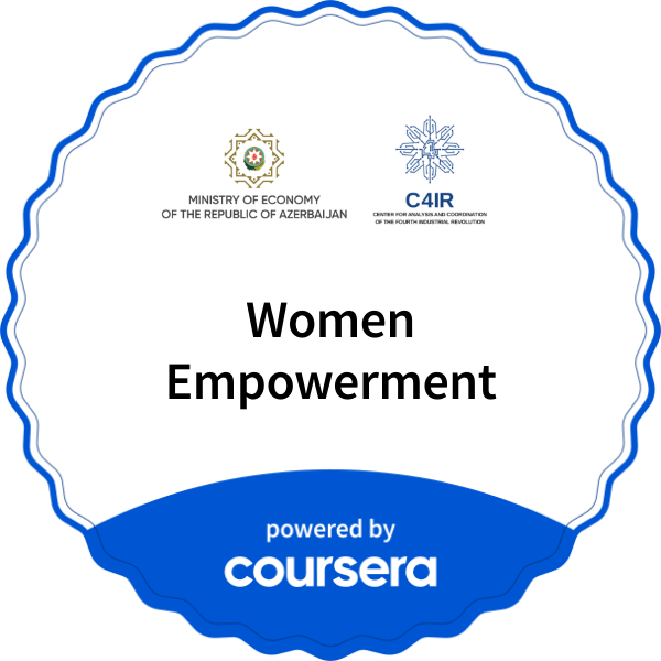 Women Empowerment  completion badge issued by COURSERA