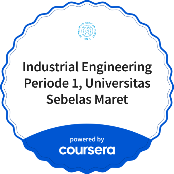 Industrial Engineering completion badge issued by COURSERA