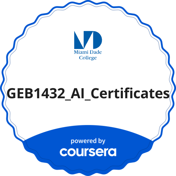 GEB1432_AI_Certificates completion badge issued by COURSERA