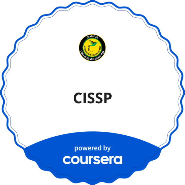 CISSP completion badge issued by COURSERA