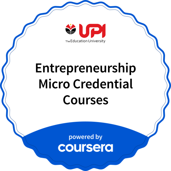 Entrepreneurship Micro Credential Courses completion badge issued by COURSERA