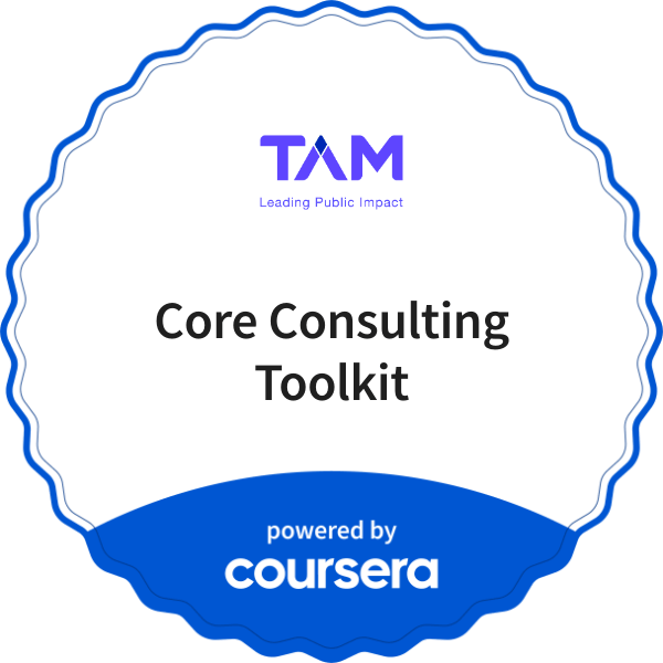 Core Consulting Toolkit completion badge issued by COURSERA