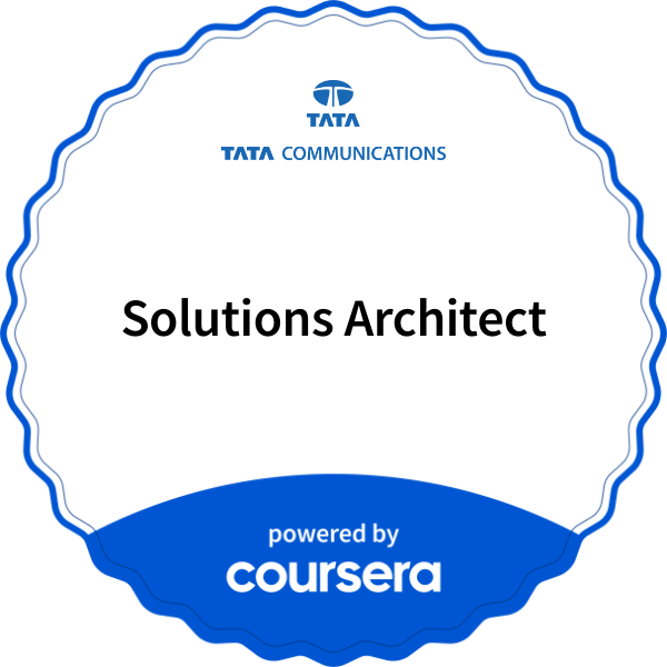 Solutions Architect completion badge issued by COURSERA