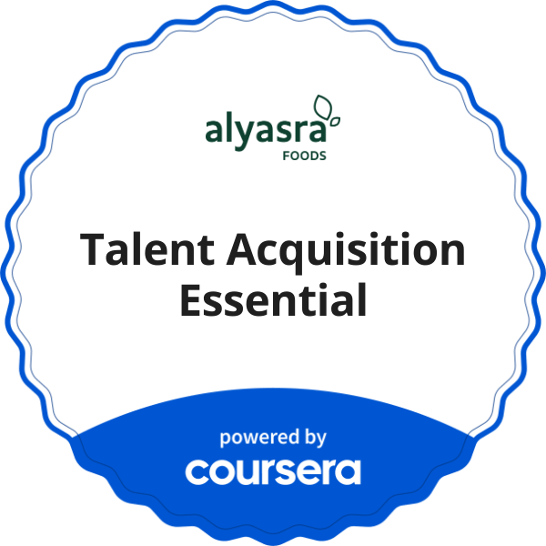 Talent Acquisition Essential completion badge issued by COURSERA