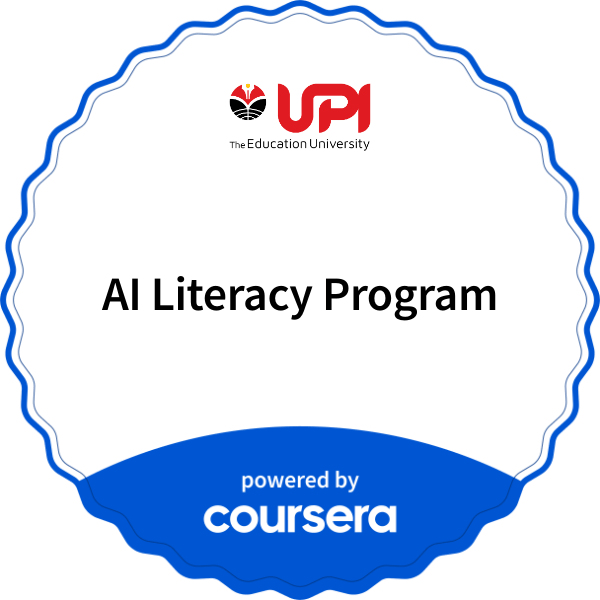 AI Literacy Program completion badge issued by COURSERA