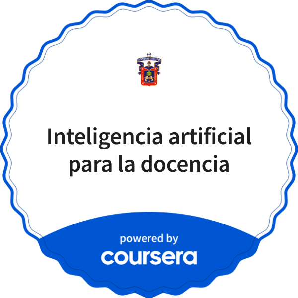 Inteligencia artificial para la docencia completion badge issued by COURSERA