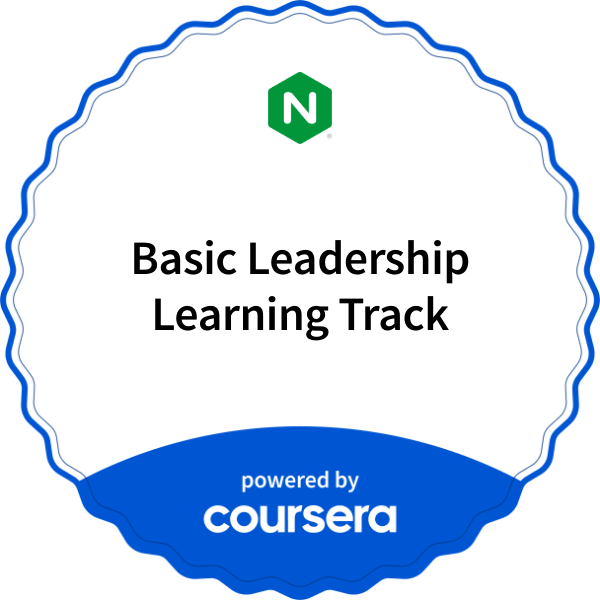 Basic Leadership Learning Track completion badge issued by COURSERA