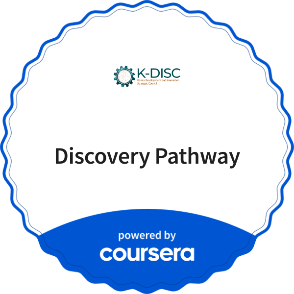 Discovery Pathway completion badge issued by COURSERA