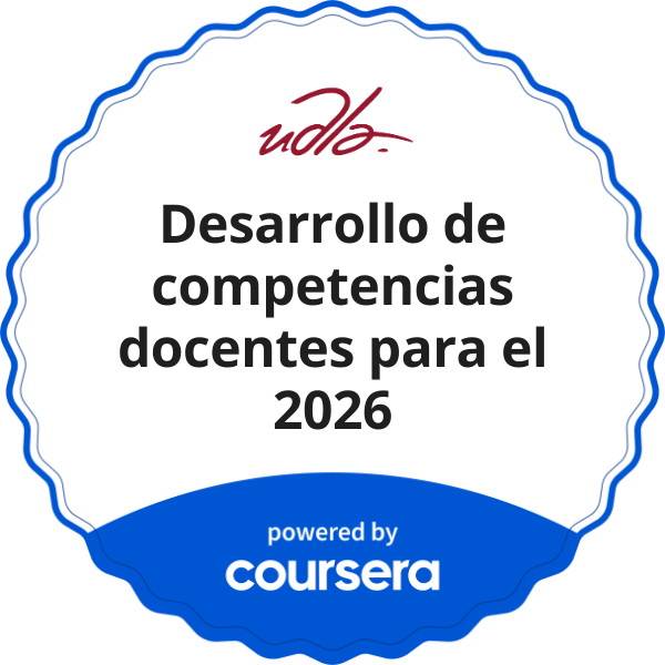 Desarrollo de competencias docentes para el 2026 completion badge issued by COURSERA