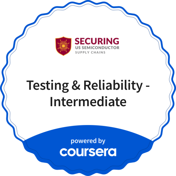 Testing & Reliability - Intermediate completion badge issued by COURSERA