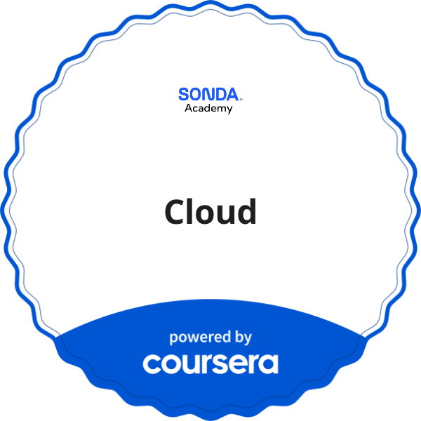 Cloud completion badge issued by COURSERA