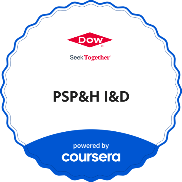 PSP&H I&D completion badge issued by COURSERA