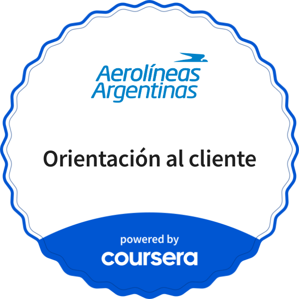 Orientación al cliente completion badge issued by COURSERA