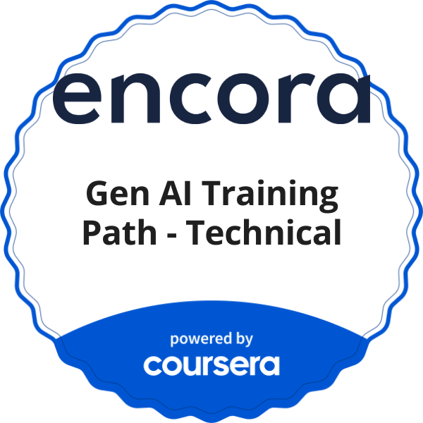 Gen AI Training Path - Technical completion badge issued by COURSERA